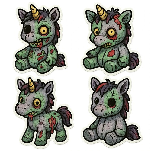 Zombie unicorn toy doll - , 4