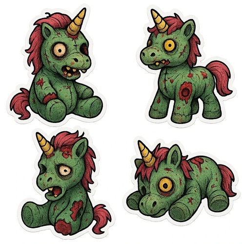 Zombie unicorn toy doll - , 4