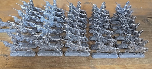 1910 tin figures horsemen - tin,