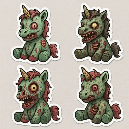 Zombie unicorn toy doll - , 4